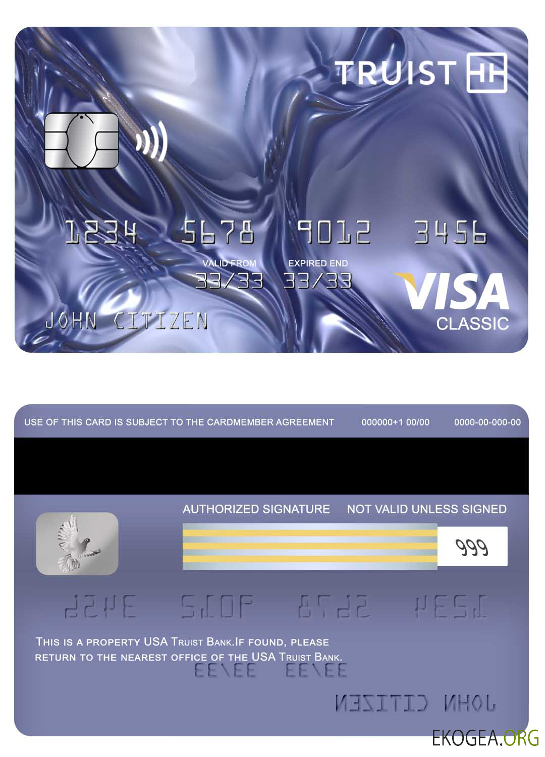 Carte visa classique USA Truist Bank